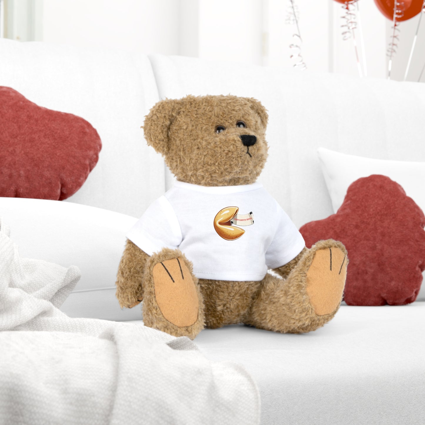 Fortunate Bars Bear Plush Toy with T-Shirt, Cute Gift for Kids, Collectible Stuffed Animal, Perfect for Birthdays, Game Lovers